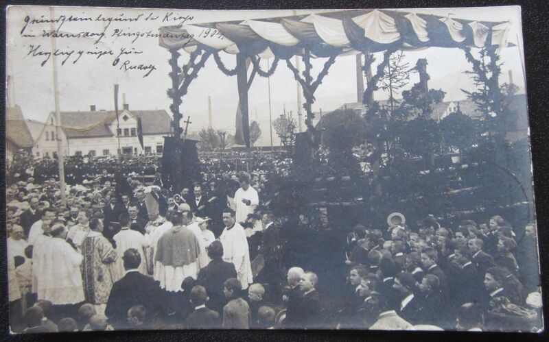 Datei:Warnsdorf Grundsteinlegung Kirche.jpeg