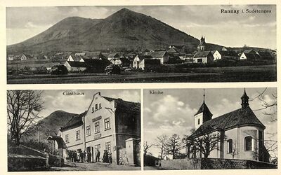 AK-Rannay-i-Sudetengau-Ansicht-vom-Gasthaus-Kirche-Ortsansicht.jpg